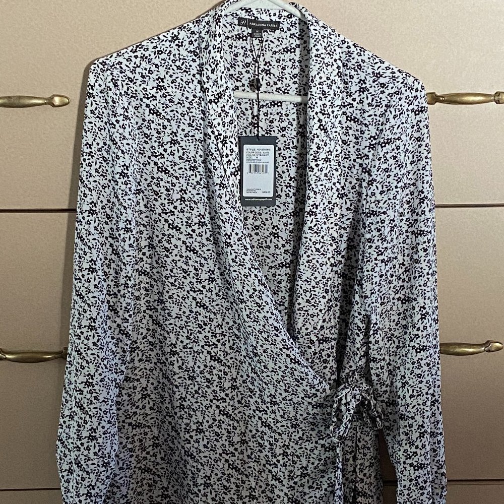 Adrianna Papell Floral Wrap Top